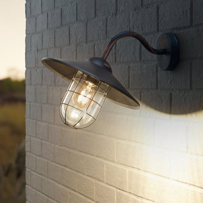 Melgoa LED Copper Lantern Wall Light