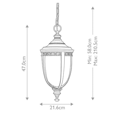 Feiss English Bridle Pendant Lantern Medium