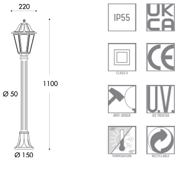 Fumagalli Anna Mizar Classic Post Lantern Light