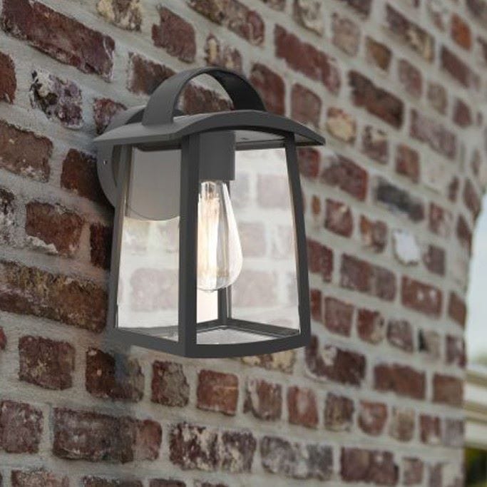 Kelsey Clear Glass Lantern Outdoor Wall Light Large