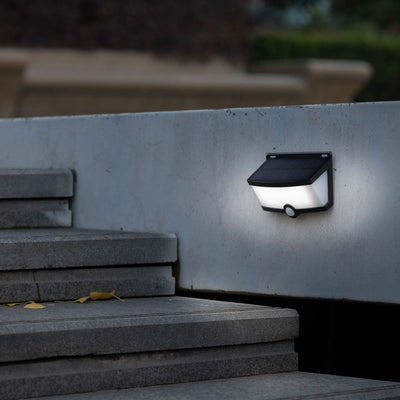 Lutec Cue Solar Wall Light with PIR Motion Sensor