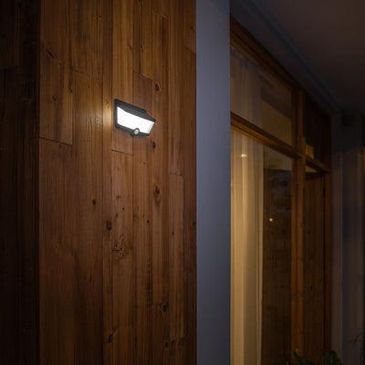 Lutec Cue Solar Wall Light with PIR Motion Sensor