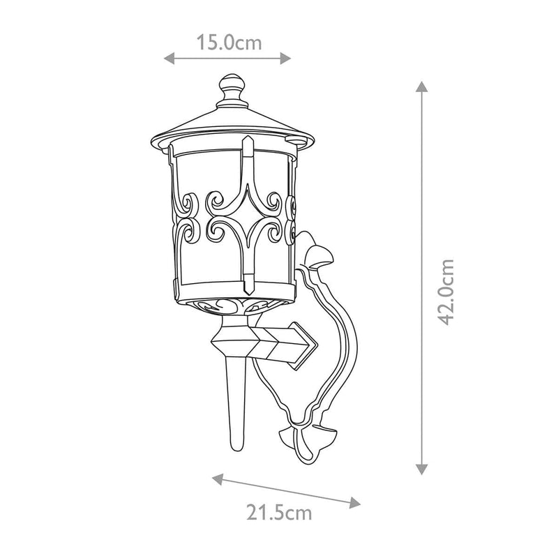 Elstead Hereford Up Lantern Outdoor Wall Light