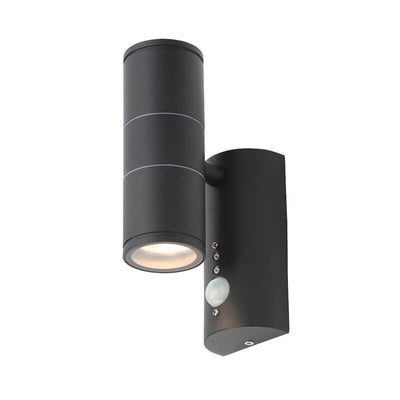 Islay Outdoor Twin Wall Light With PIR CZ-29319-BLK