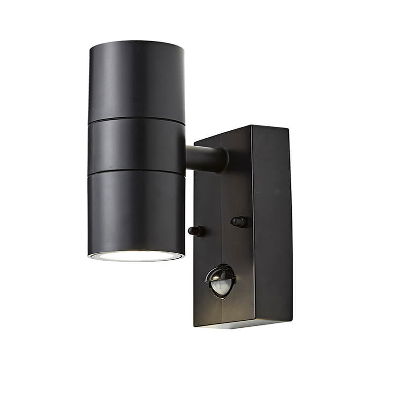 Neso Outdoor Black LED Twin Wall light With PIR CZ-31744-BLK