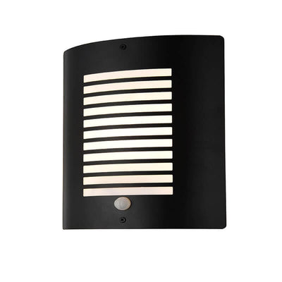 Sigma Outdoor Slatted Wall Light With PIR ZN-28708-BLK