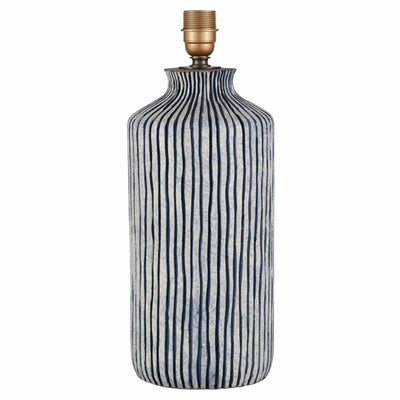 Pacific Lifestyle Bude Blue and White Stripe Stoneware Table Lamp - PL-30-467-BO