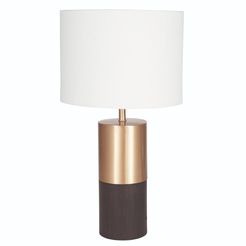 Pacific Lifestyle Etosha Tall Wood and Gold Metal Table Lamp - PL-30-237-C
