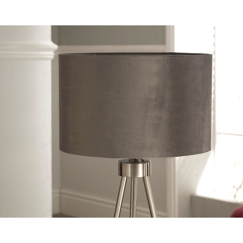 Pacific Lifestyle Houston Grey Brushed Silver Metal Tripod Table lamp - PL-30-719-C