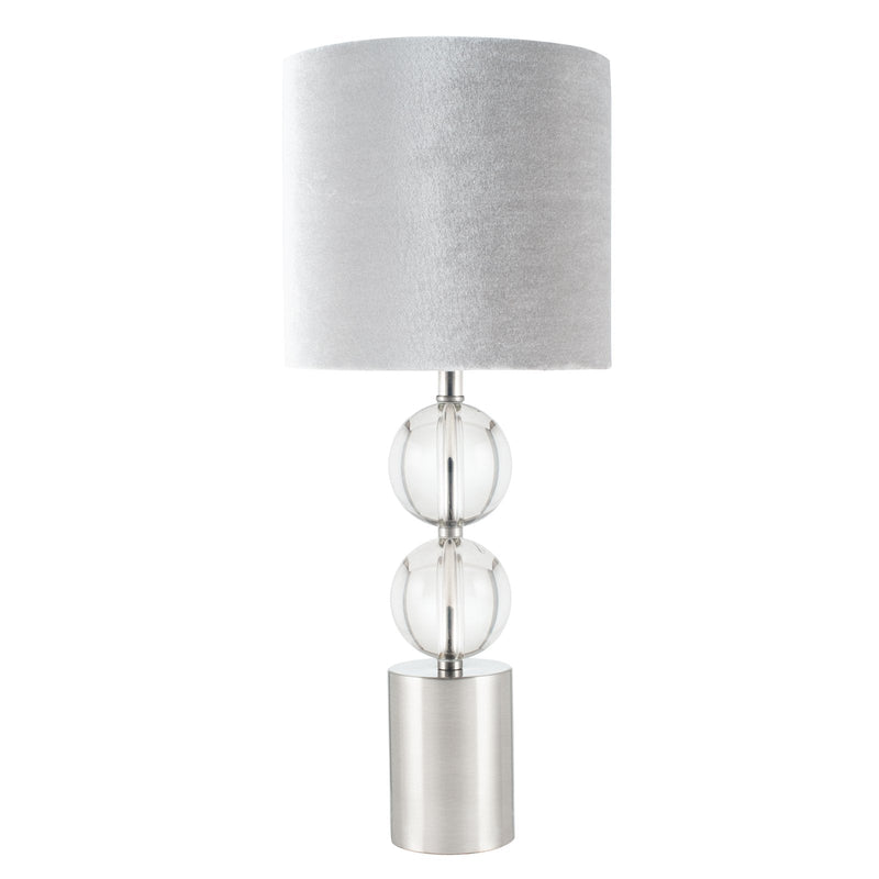 Pacific Lifestyle Harris Clear Brushed Silver and Glass Table Lamp - PL-30-726-C