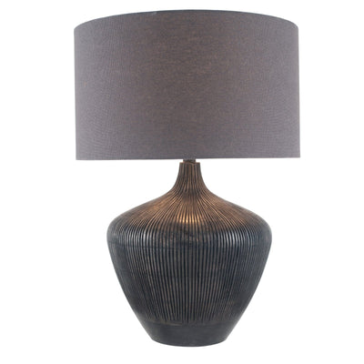 Pacific Lifestyle Manaia Antique Black Textured Wood Table Lamp - PL-30-668-BO