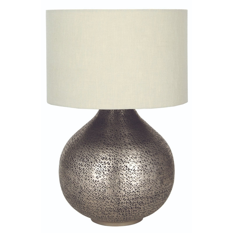 Pacific Lifestyle Souk Antique Silver Hammered Table Lamp - PL-30-016-BO