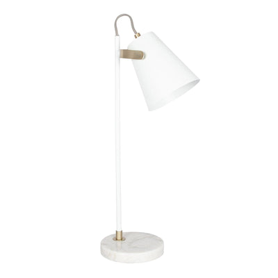 Pacific Lifestyle Theia White and Brushed Brass Task Table Lamp - PL-30-712-C