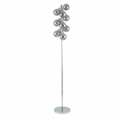 Pacific Lifestyle Vecchio Smoke Glass Ball and Chrome Floor Lamp - PL-32-115-C